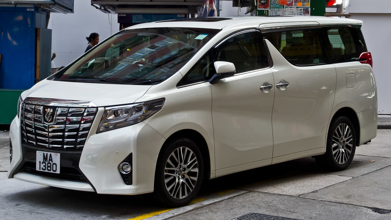 This is what a Toyota Alphard looks like. Really. This is genuinely a totally stock Toyota Alphard. Bask in it.